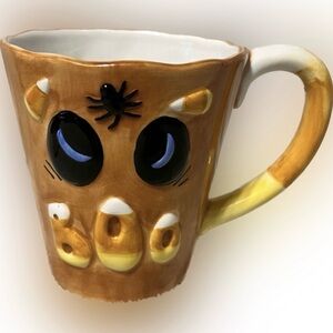 🍄”BOO” Coffee Mug Halloween Large Jumbo Hand Painted Cup Tumbler Drinkware